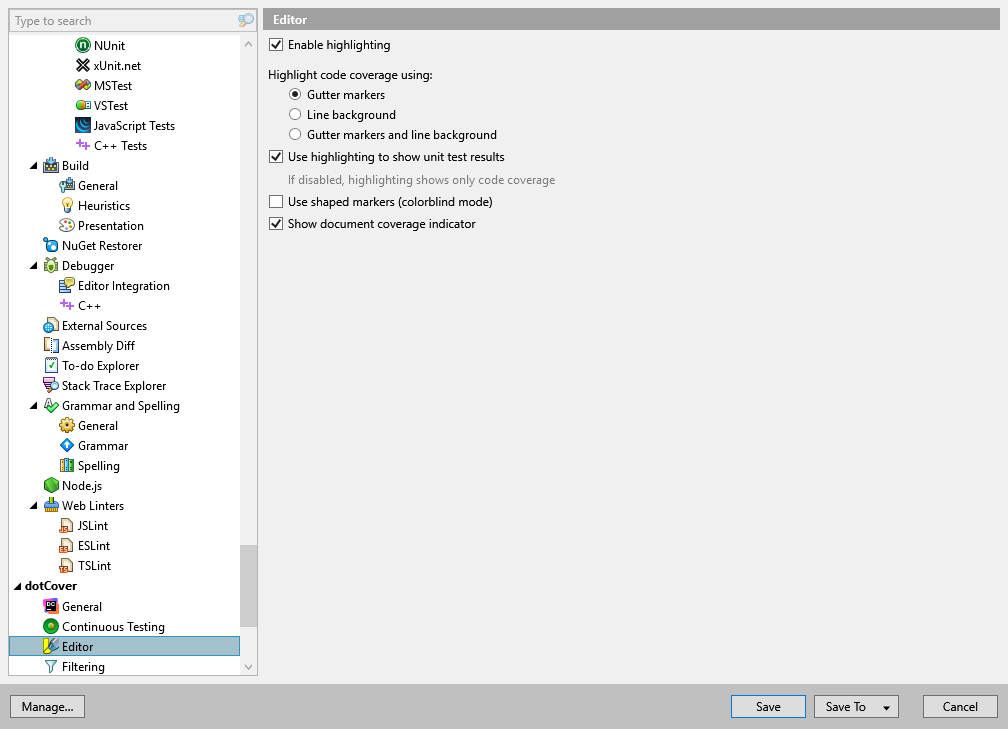 dotCover options: dotCover | Editor dotCover options: dotCover | Editor