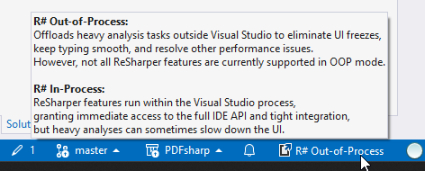 ReSharper Out-of-Process indicator ReSharper Out-of-Process indicator