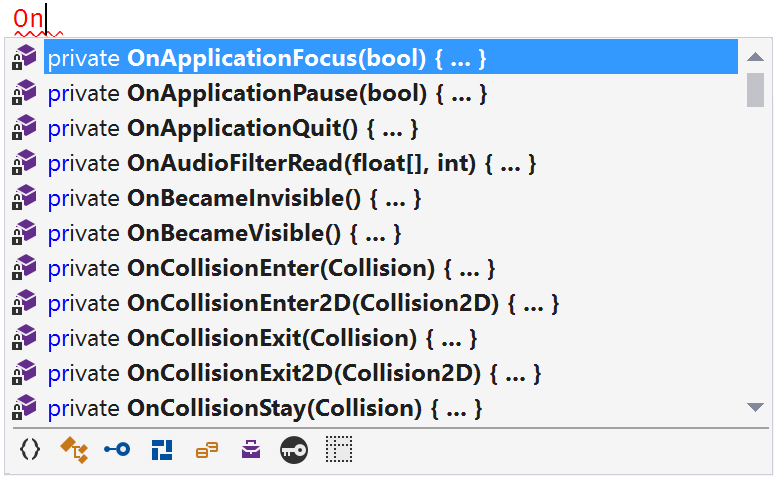 ReSharper: Unity code completion