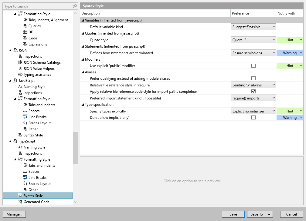 ReSharper 选项:代码编辑 | TypeScript | 语法样式 ReSharper 选项:代码编辑 | TypeScript | 语法样式