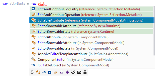 ReSharper:代码完成列表中的新项目 ReSharper:代码完成列表中的新项目