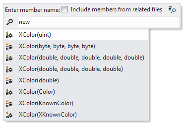 ReSharper：转到文件成员。 构造函数