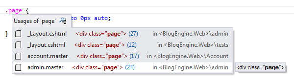 ReSharper:从 CSS 选择器导航到其在标记文件中的用法 ReSharper:从 CSS 选择器导航到其在标记文件中的用法