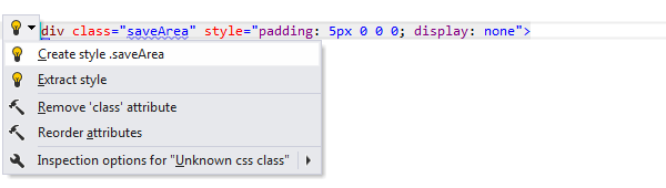 ReSharper:CSS 中的提取样式快速修复 ReSharper:CSS 中的提取样式快速修复