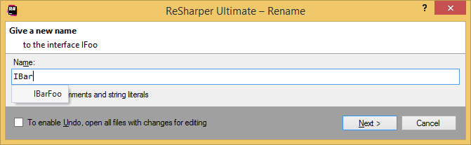 ReSharper:重命名重构 ReSharper:重命名重构