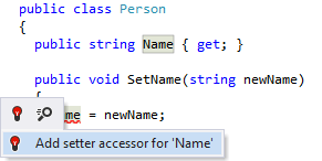 ReSharper：修复缺失的 setter