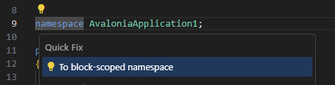 ReSharper. 'To block-scoped namespace' quick-fix