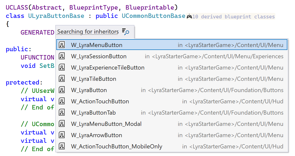 Derived Blueprint classes Derived Blueprint classes