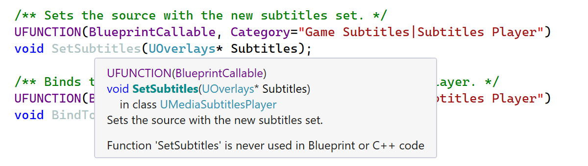 BlueprintCallable function is never used BlueprintCallable function is never used