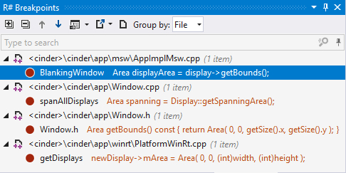 ReSharper 断点窗口