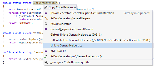 ReSharper：将代码引用复制到剪贴板