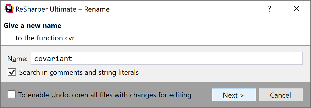 ReSharper:重命名 ReSharper:重命名