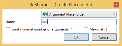 ReSharper: Create argument placeholder ReSharper: Create argument placeholder