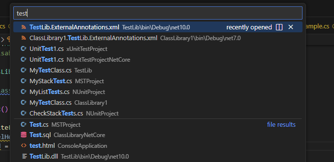 ReSharper for Visual Studio Code: Go to File in C#