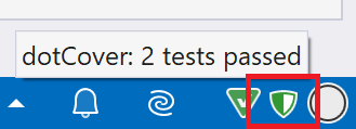 Continuous testing status on Visual Studio toolbar Continuous testing status on Visual Studio toolbar