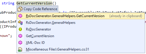 dotPeek: Copying code reference to clipboard dotPeek: Copying code reference to clipboard