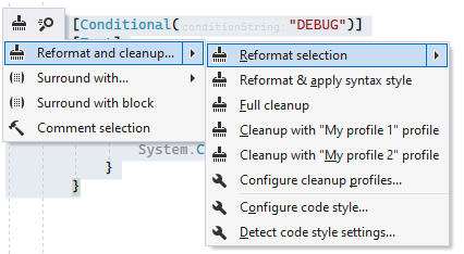 重新格式化当前选中的代码 重新格式化当前选中的代码