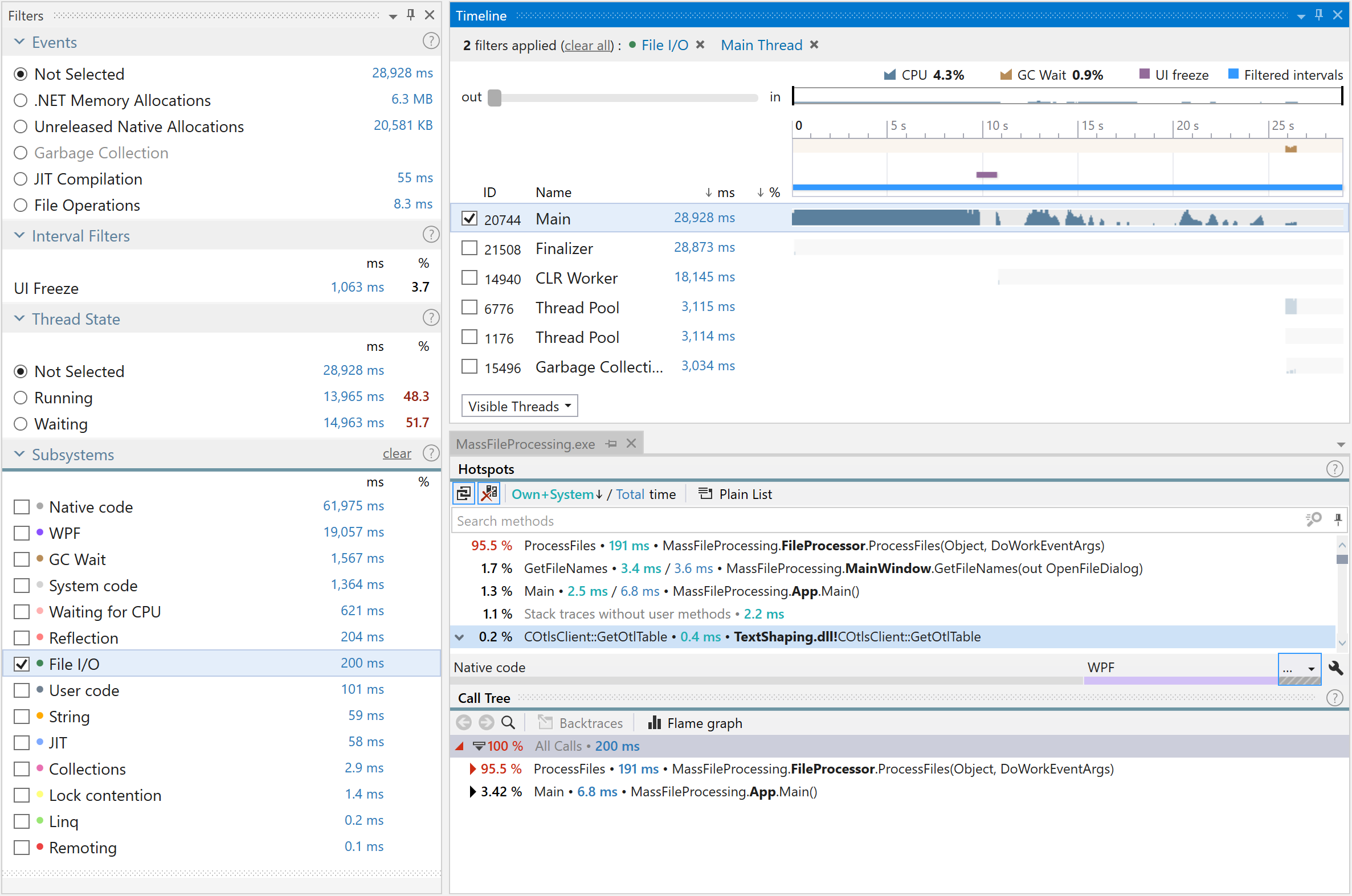 dotTrace Viewer 用户界面