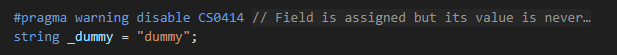 ReSharper for Visual Studio Code: Inlay hints for '#pragma warning' directives