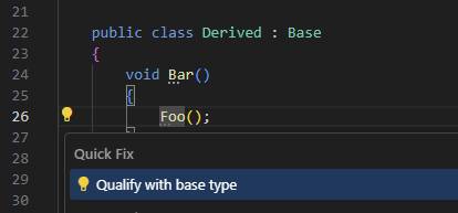 Suggestion to qualify with the base type name