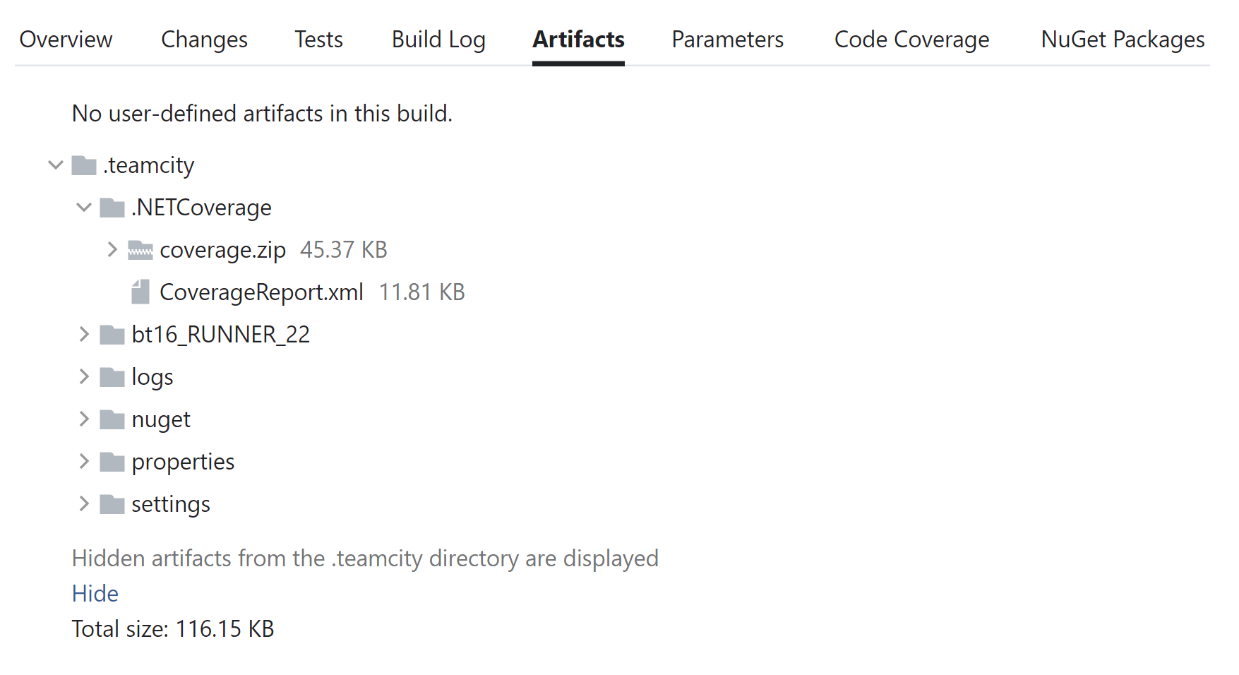 TeamCity. 构建产物