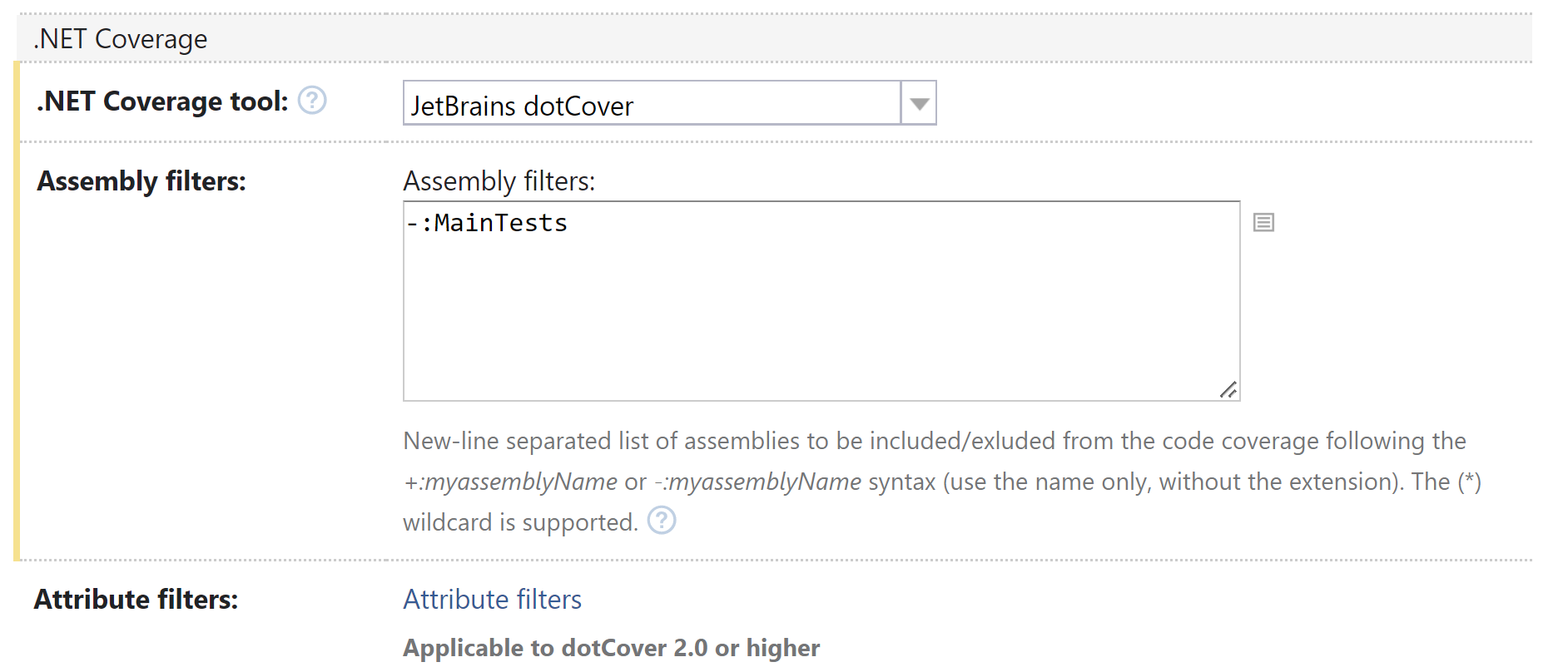 TeamCity 构建步骤：覆盖率