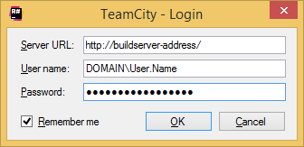 TeamCity&nbsp;Add-in: login