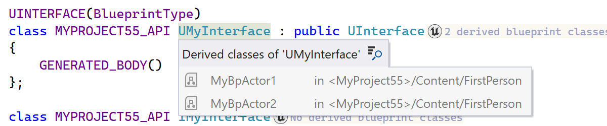 UInterface implementations UInterface implementations