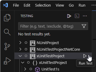 ReSharper for Visual Studio Code: run unit tests in a project