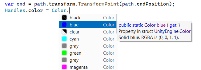 Color assistance in Unity code