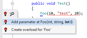 Applying the Change Signature refactoring inline from a method usage Applying the Change Signature refactoring inline from a method usage