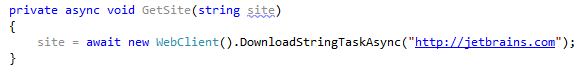 ReSharper：缺少 async 修饰符快速修复