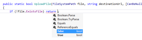 ReSharper: smart completion after return statement ReSharper: smart completion after return statement