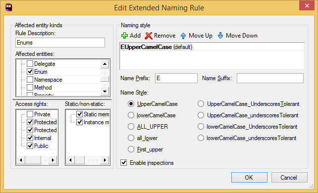 ReSharper: Naming style options. Edit extended naming rule ReSharper: Naming style options. Edit extended naming rule