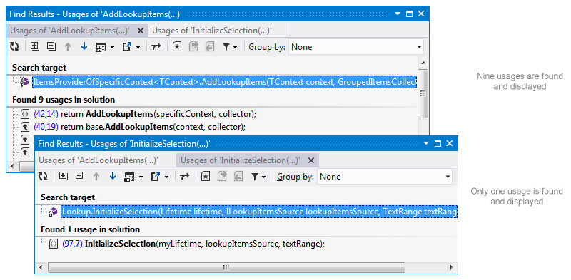 ReSharper: Finding Usages of a Symbol ReSharper: Finding Usages of a Symbol