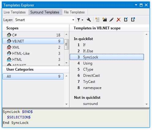 ReSharper: surround template