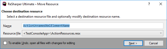ReSharper: 'Move Resource' refactoring ReSharper: 'Move Resource' refactoring