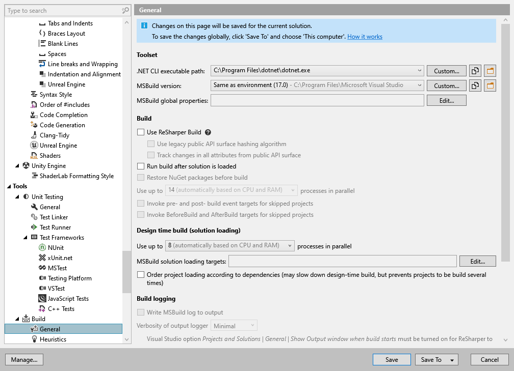 dotCover options: Tools | Build | General dotCover options: Tools | Build | General