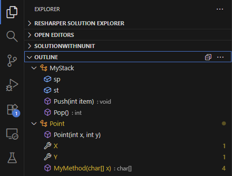 ReSharper for Visual Studio Code: File outline