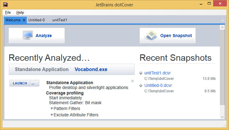 dotCover 独立应用程序 dotCover 独立应用程序