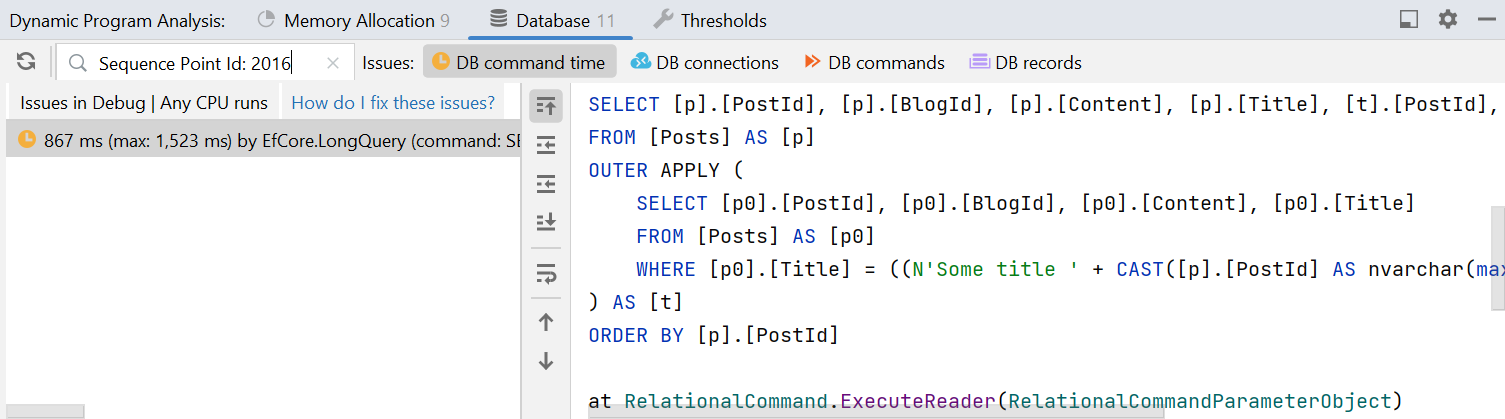 DPA get SQL query DPA get SQL query