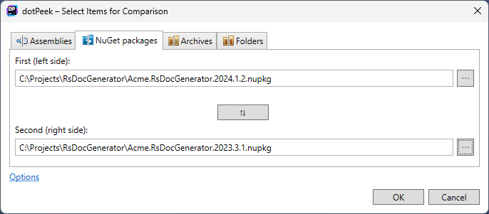 dotPeek: Select items for comparison dialog dotPeek: Select items for comparison dialog