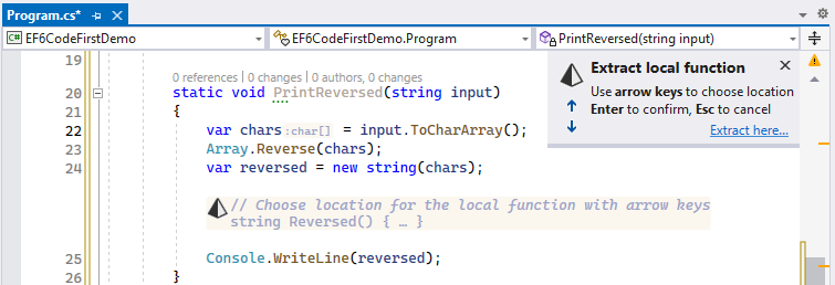 ReSharper: Extract local function refactoring ReSharper: Extract local function refactoring
