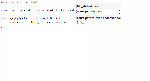 ReSharper C++:代码补全中的自由函数