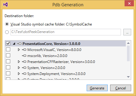 PDB Generation dialog PDB Generation dialog