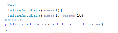 ReSharper:NUnit InlineAutoData 属性的内嵌提示 ReSharper:NUnit InlineAutoData 属性的内嵌提示