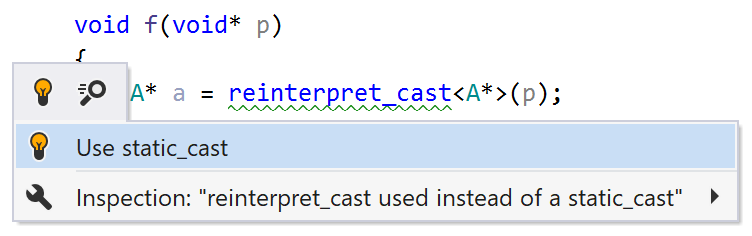 reinterpret_cast used instead of a static_cast when casting to void* reinterpret_cast used instead of a static_cast when casting to void*