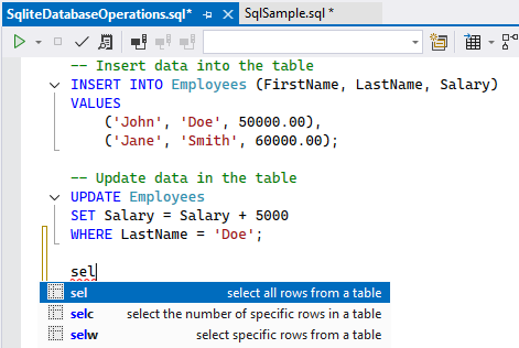 ReSharper: Adding SQL code via a live template