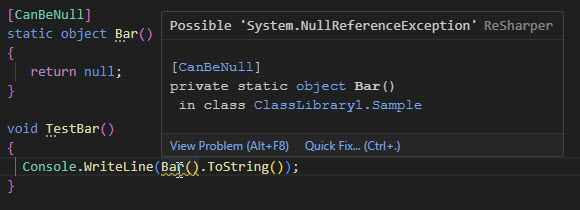 ReSharper for Visual Studio Code: Nullability analysis