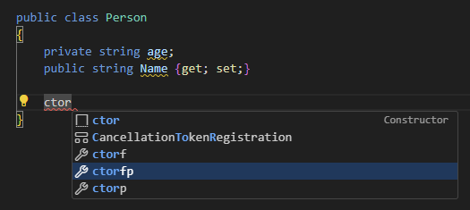 ReSharper for Visual Studio Code: IntelliSense for generating constructors.